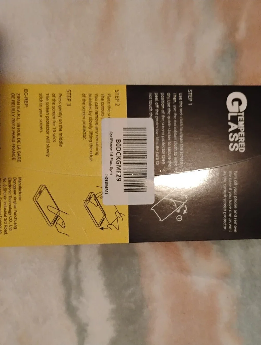 9H Tempered Glass Screen Protector - Yellow/Black Packaging